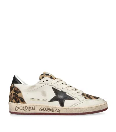 Golden Goose Leather-pony Hair Ballstar Sneakers In Multi