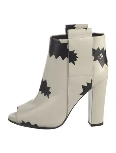 Pre-owned Golden Goose Leather Printed Boots In White