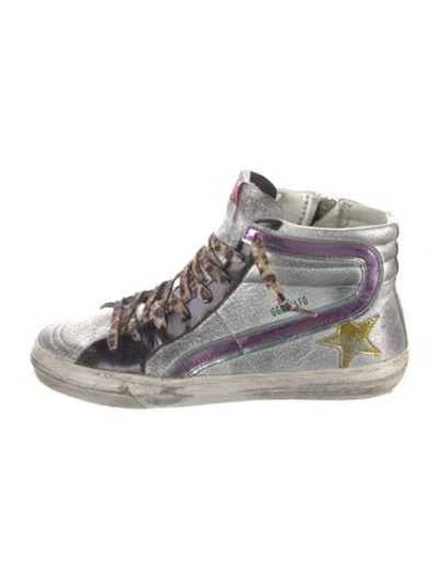 Pre-owned Golden Goose Leather Printed Sneakers