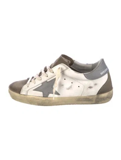 Pre-owned Golden Goose Leather Printed Sneakers In Gold