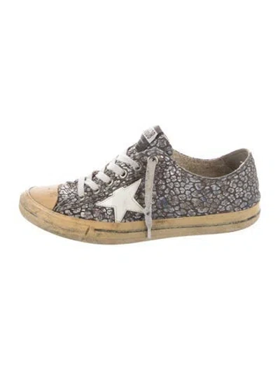 Pre-owned Golden Goose Leather Printed Sneakers In Neutral