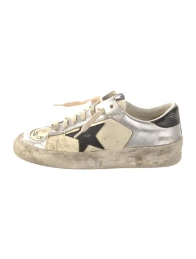 Pre-owned Golden Goose Leather Printed Sneakers In Neutral