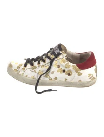 Pre-owned Golden Goose Leather Printed Sneakers In Neutral