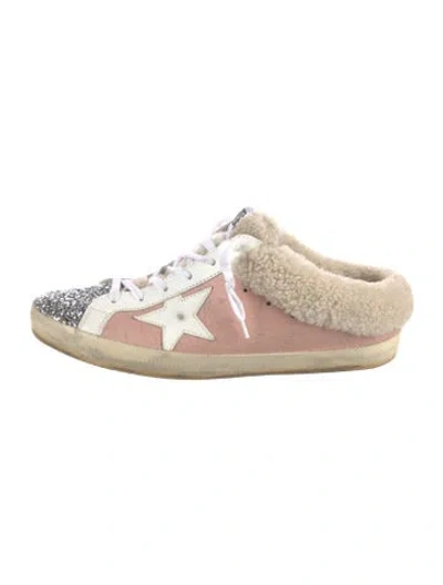 Pre-owned Golden Goose Leather Printed Sneakers In Pink