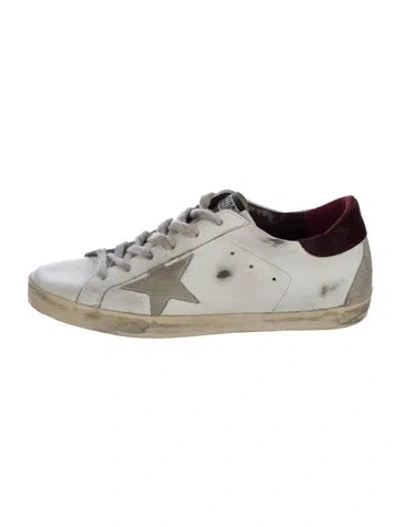Pre-owned Golden Goose Leather Printed Sneakers W/ Tags In White