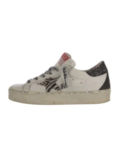 Pre-owned Golden Goose Leather Printed Sneakers In White