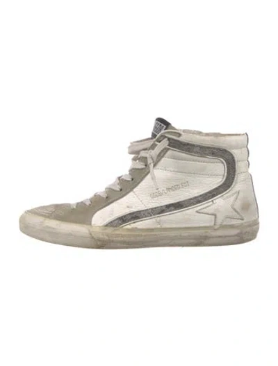 Pre-owned Golden Goose Leather Printed Sneakers In White