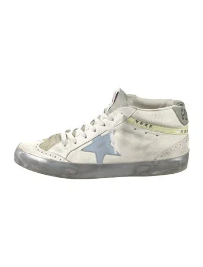 Pre-owned Golden Goose Leather Printed Sneakers In White