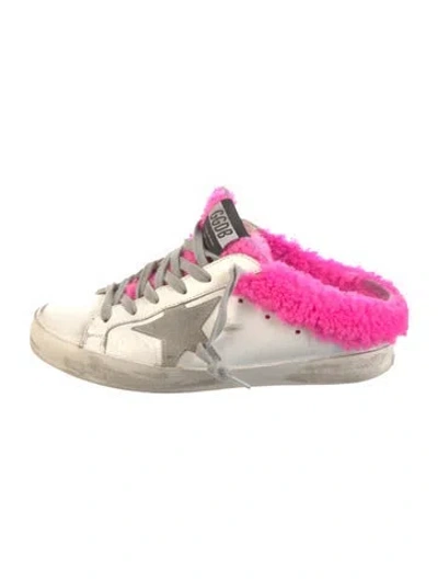 Pre-owned Golden Goose Leather Printed Sneakers In White