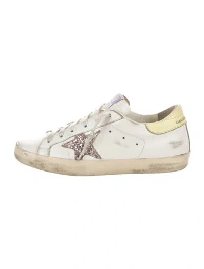 Pre-owned Golden Goose Leather Printed Sneakers In White