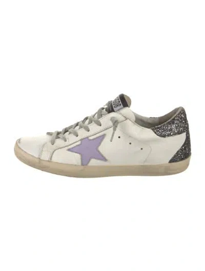 Pre-owned Golden Goose Leather Printed Sneakers In White