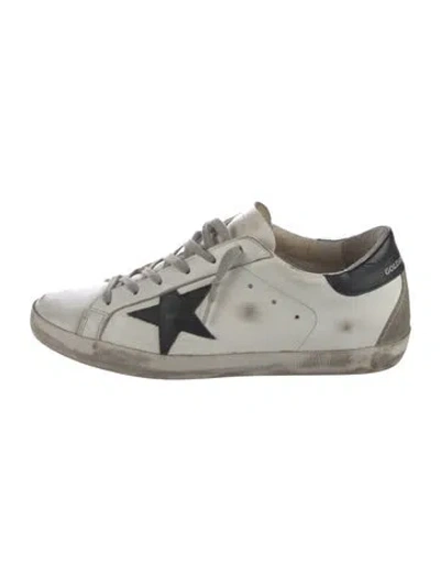 Pre-owned Golden Goose Leather Printed Sneakers In White