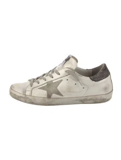 Pre-owned Golden Goose Leather Printed Sneakers In White