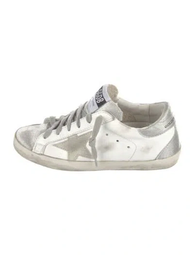 Pre-owned Golden Goose Leather Printed Sneakers In White
