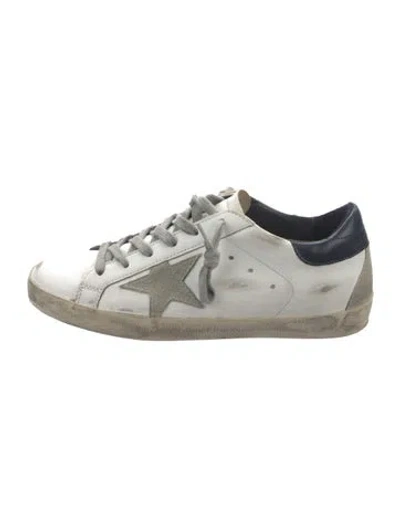 Pre-owned Golden Goose Leather Printed Sneakers In White