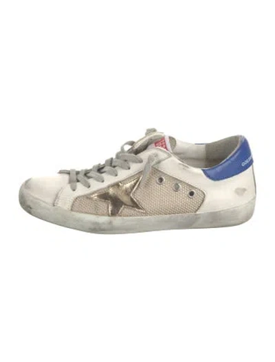 Pre-owned Golden Goose Leather Printed Sneakers In White