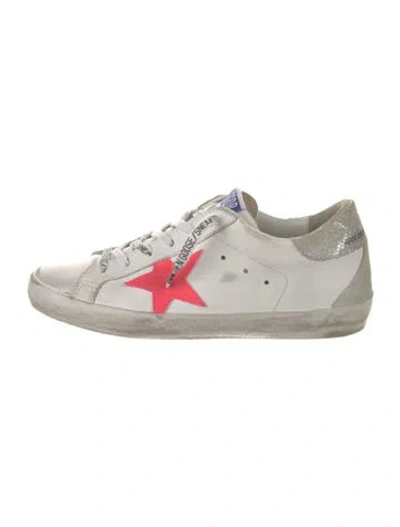 Pre-owned Golden Goose Leather Printed Sneakers In White