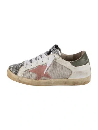 Pre-owned Golden Goose Leather Printed Sneakers In White