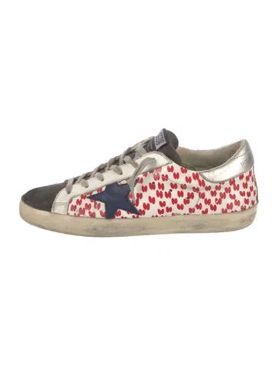 Pre-owned Golden Goose Leather Printed Sneakers In White