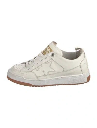 Pre-owned Golden Goose Leather Printed Sneakers In White