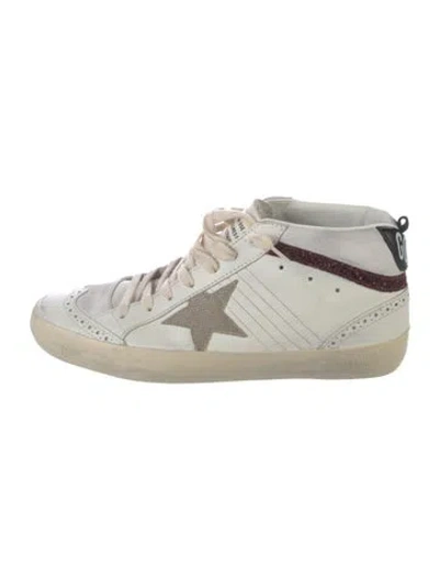 Pre-owned Golden Goose Leather Printed Sneakers In White