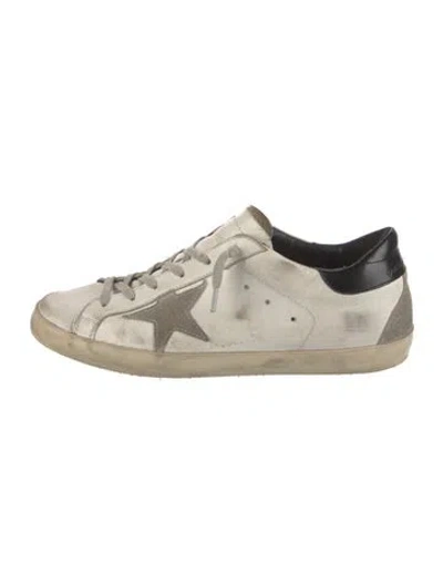 Pre-owned Golden Goose Leather Printed Sneakers In White