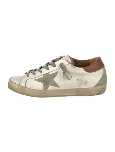 Pre-owned Golden Goose Leather Printed Sneakers In White