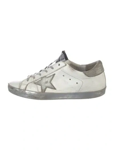 Pre-owned Golden Goose Leather Printed Sneakers In White