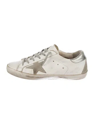 Pre-owned Golden Goose Leather Printed Sneakers In White