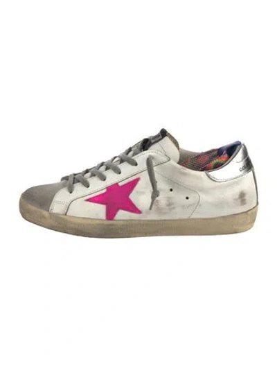 Pre-owned Golden Goose Leather Printed Sneakers In White