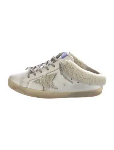 Pre-owned Golden Goose Leather Printed Sneakers In White