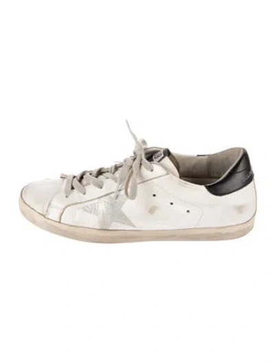 Pre-owned Golden Goose Leather Printed Sneakers In White