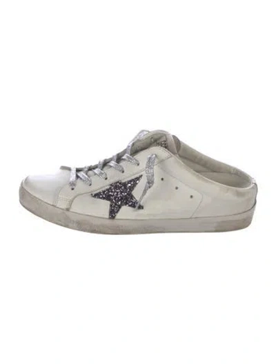 Pre-owned Golden Goose Leather Printed Sneakers In White