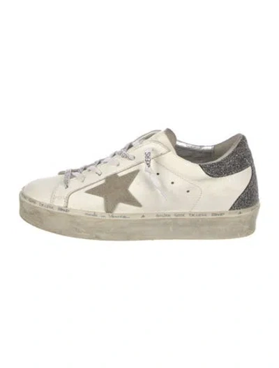 Pre-owned Golden Goose Leather Printed Sneakers In White