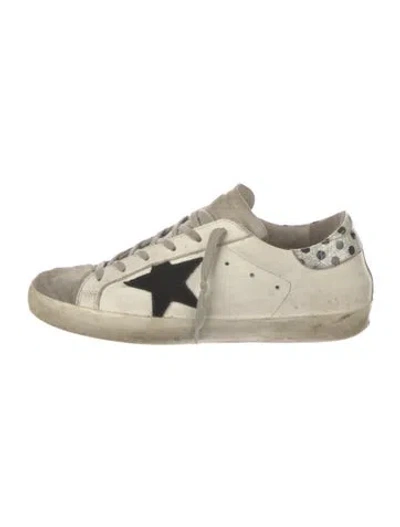Pre-owned Golden Goose Leather Printed Sneakers In White