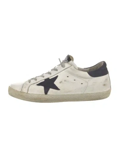 Pre-owned Golden Goose Leather Printed Sneakers In White