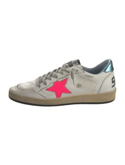 Pre-owned Golden Goose Leather Printed Sneakers In White