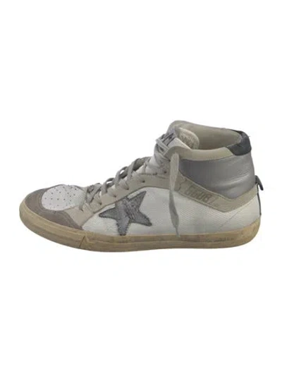 Pre-owned Golden Goose Leather Printed Sneakers In White