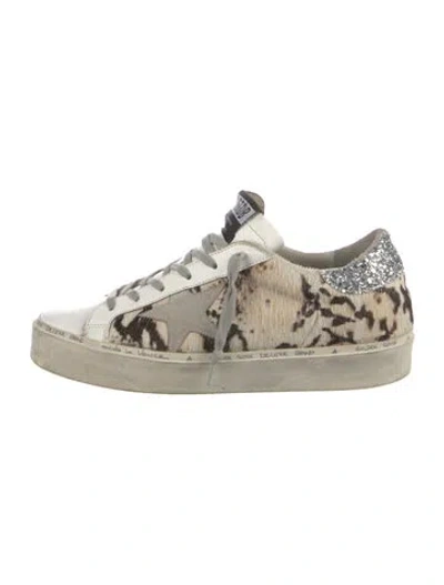 Pre-owned Golden Goose Leather Printed Sneakers In White