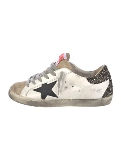 Pre-owned Golden Goose Leather Printed Sneakers In White