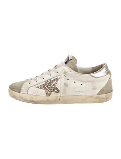 Pre-owned Golden Goose Leather Printed Sneakers In White
