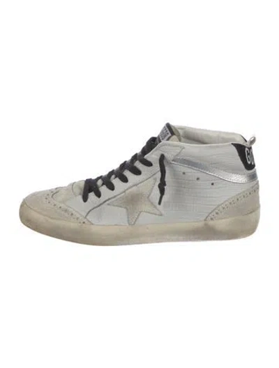 Pre-owned Golden Goose Leather Printed Sneakers In White
