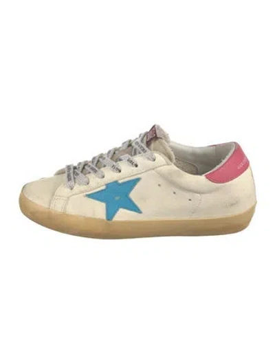 Pre-owned Golden Goose Leather Printed Sneakers In White