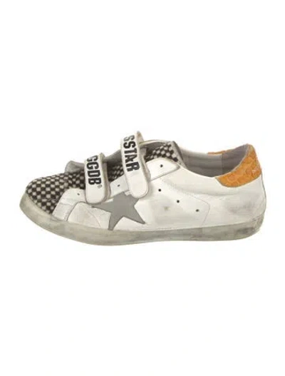 Pre-owned Golden Goose Leather Printed Sneakers In White