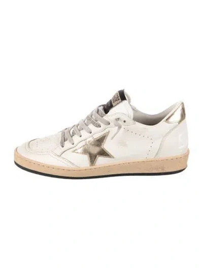 Pre-owned Golden Goose Leather Printed Sneakers In White
