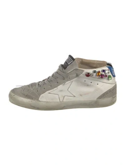 Pre-owned Golden Goose Leather Printed Sneakers In White