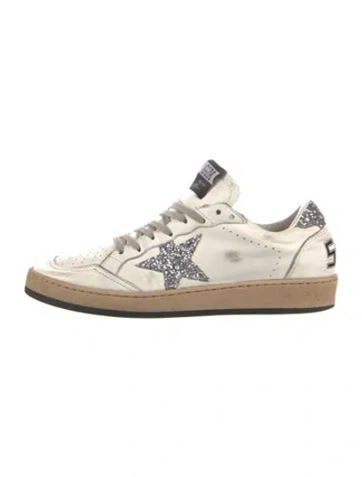 Pre-owned Golden Goose Leather Printed Sneakers In White