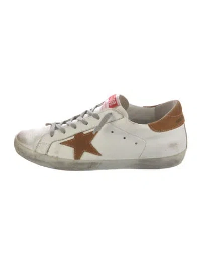 Pre-owned Golden Goose Leather Printed Sneakers In White