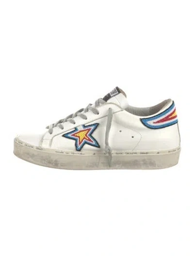 Pre-owned Golden Goose Leather Printed Sneakers In White