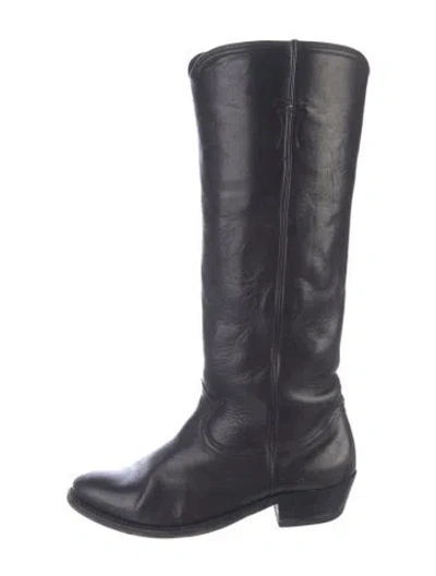 Pre-owned Golden Goose Leather Riding Boots In Black